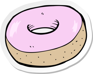 Bir insan tarafından çizilmiş bir çörek etiketi.