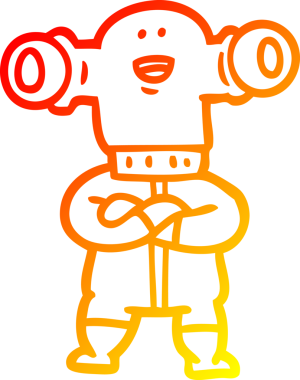 Bir insan tarafından çizilmiş dost canlısı çizgi film uzaylısının çizimi.