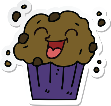 Bir insan tarafından çizilmiş garip bir el yazısı çizilmiş mutlu kek.