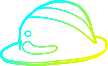 Bir insan tarafından çizilmiş bir çizgi film melon şapka çizimi.