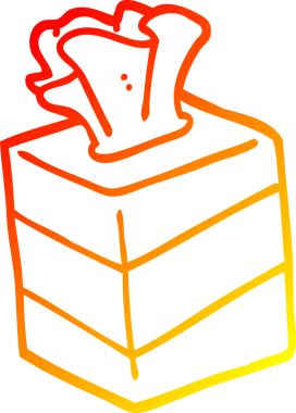 Bir insan tarafından çizilmiş bir karikatür doku kutusunun sıcak gradyan çizimi