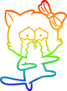 gökkuşağı gradyanı çizimi bir insan tarafından çizilmiş çizgi film kedisi