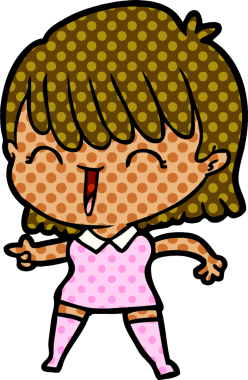 Bir insan tarafından çizilmiş karikatür kadın.