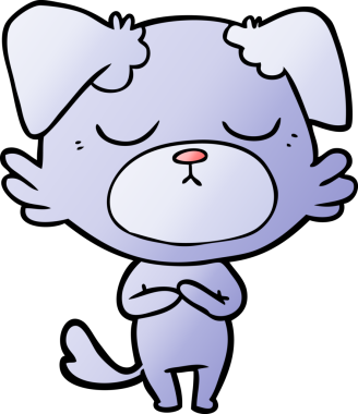 Bir insan tarafından çizilmiş şirin bir çizgi film köpeği.