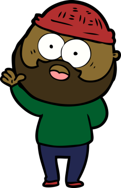 Bir insan tarafından çizilmiş sakallı bir adam.