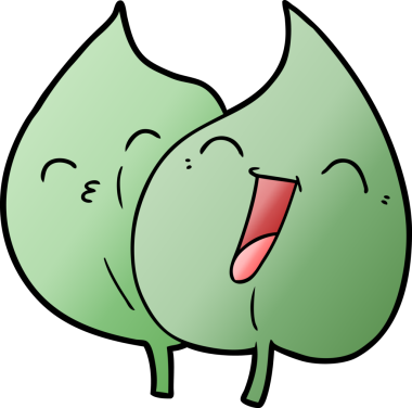 Bir insan tarafından çizilmiş komik çizgi film yaprakları.