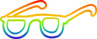 gökkuşağı gradyan çizgi çizimi bir insan tarafından çizilmiş güneş gözlüğü