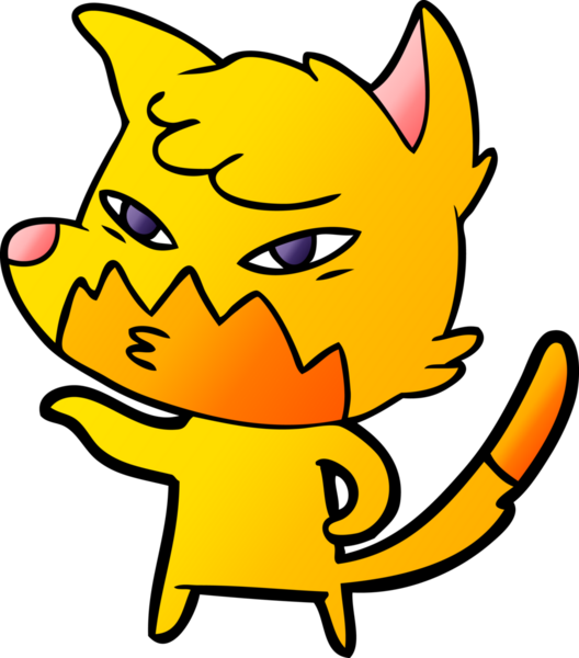 Bir insan tarafından çizilmiş tilki çizgi film karakteri