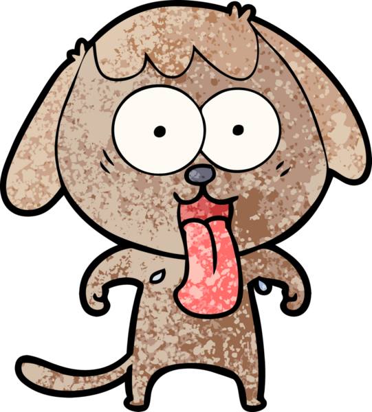 Bir insan tarafından çizilmiş şirin bir çizgi film köpeği.