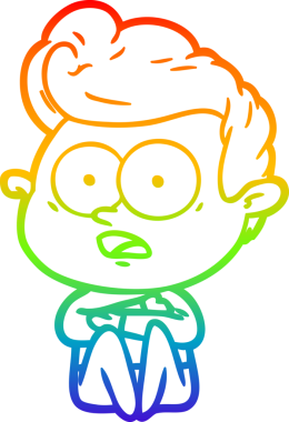 Bir insan tarafından çizilmiş gökkuşağı gradyan çizgi çizimi.