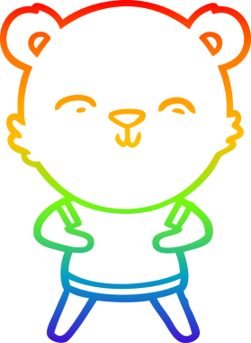 Bir insan tarafından çizilmiş mutlu bir çizgi film ayısının çizimi.