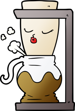 bir insan tarafından çizilmiş çizgi film filtresi kahve makinesi