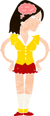 Bir insan tarafından çizilmiş zeki bir kadın.