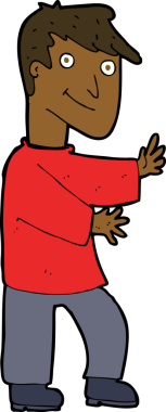 Bir insan tarafından çizilmiş mutlu bir adam.