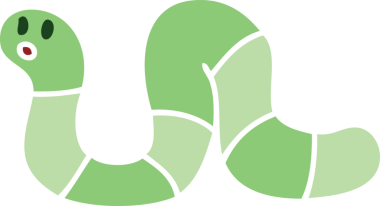 Bir insan tarafından çizilmiş tuhaf çizgi film yılanı.