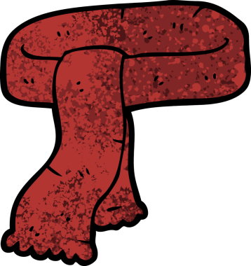 Bir insan tarafından çizilmiş karikatür eşarbı