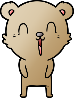 Bir insan tarafından çizilmiş mutlu çizgi film ayısı.