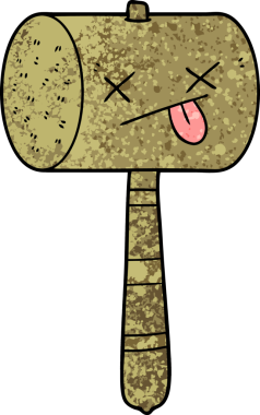 Bir insan tarafından çizilmiş bir çekiç.