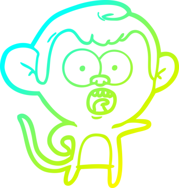 Bir insan tarafından çizilmiş bir çizgi filmin soğuk gradyan çizimi.