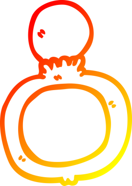 Bir insan tarafından çizilmiş çizgi film nişan yüzüğünün sıcak gradyanı.