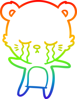 gökkuşağı gradyan çizgi çizimi bir insan tarafından çizilen ağlayan çizgi film kutup ayısı