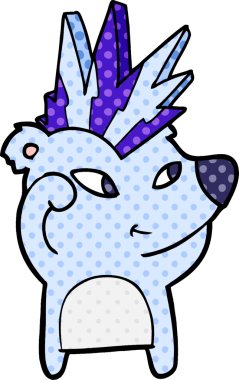 Bir insan tarafından çizilmiş sevimli çizgi film ayısı.