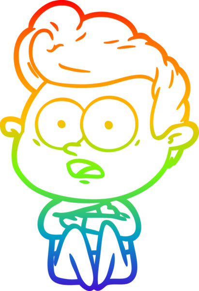 Bir insan tarafından çizilmiş gökkuşağı gradyan çizgi çizimi.