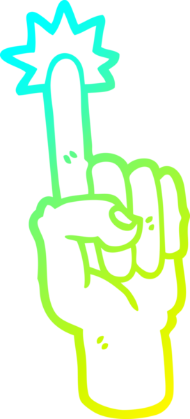 Bir insan tarafından çizilmiş bir çizgi filmin soğuk gradyan çizimi