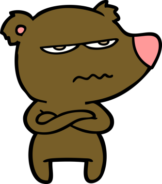 Bir insan tarafından çizilmiş kızgın ayı çizgi filmi.