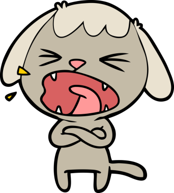 Bir insan tarafından çizilmiş şirin bir çizgi film köpeği.