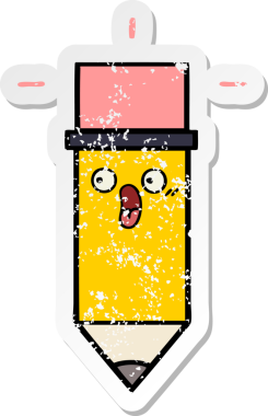 Bir insan tarafından çizilmiş şirin bir karikatür kaleminin sıkıntılı çıkartması.