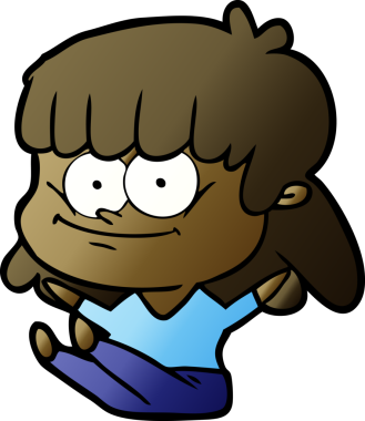 Bir insan tarafından çizilmiş gülümseyen bir kadın.