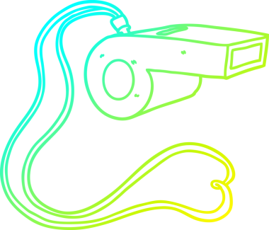 Bir insan tarafından çizilmiş bir karikatür düdüğünün soğuk eğim çizgisi.