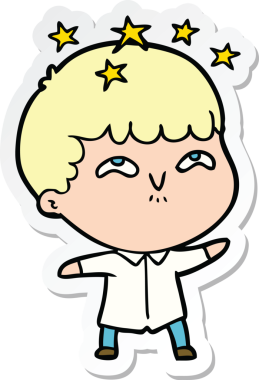 Bir insan tarafından çizilmiş bir karikatür çıkartması.