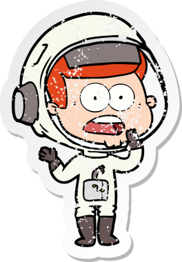 Bir karikatürün sıkıntılı çıkartması bir insan tarafından çizilmiş astronotu şaşırttı.