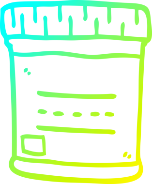 Bir insan tarafından çizilmiş bir tıbbi örnek kavanozunun soğuk gradyan çizimi.