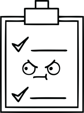 Bir insan tarafından çizilmiş bir kontrol listesinin çizgi çizimi