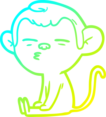 Bir insan tarafından çizilmiş şüpheli bir maymunun soğuk gradyan çizimi