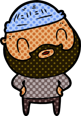 Bir insan tarafından çizilmiş sakallı bir adam.