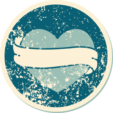 Bir insan tarafından çizilmiş kalp ve bayrağın sembolik depresif dövme şekli