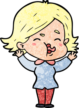 Bir insan tarafından çizilen karikatür kızı.