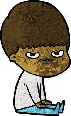 Bir insan tarafından çizilmiş çizgi film çocuğu.