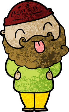 Bir insan tarafından çizilmiş sakallı bir adam.