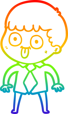 Gökkuşağı gradyan çizgi çizimi bir insan tarafından çizilmiş bir karikatür adam