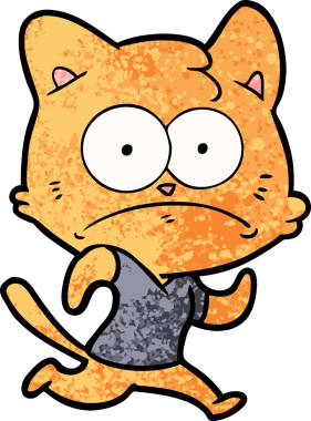 bir insan tarafından çizilmiş sinirli bir kedi.