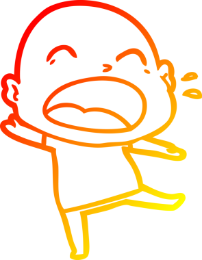 Bir insan tarafından çizilmiş kel adam diye bağıran çizgi film çizimi.