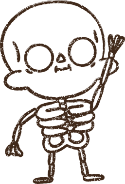 Dalgalı İskelet Kömür Çizimi Bir insan tarafından çizildi