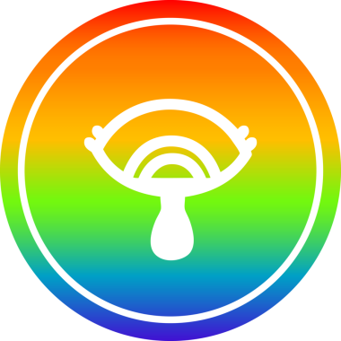 Gökkuşağı gradyan bir insan tarafından çizilmiş mistik göz ağlayan kan dairesel ikonu