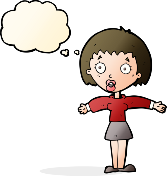 Bir insan tarafından çizilmiş düşünce balonlu bir karikatür.