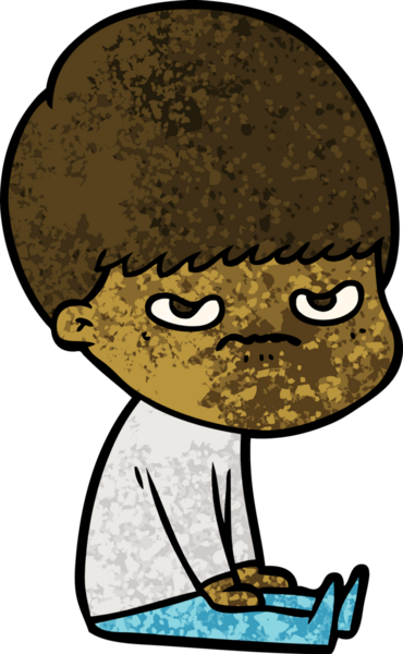 Bir insan tarafından çizilmiş çizgi film çocuğu.